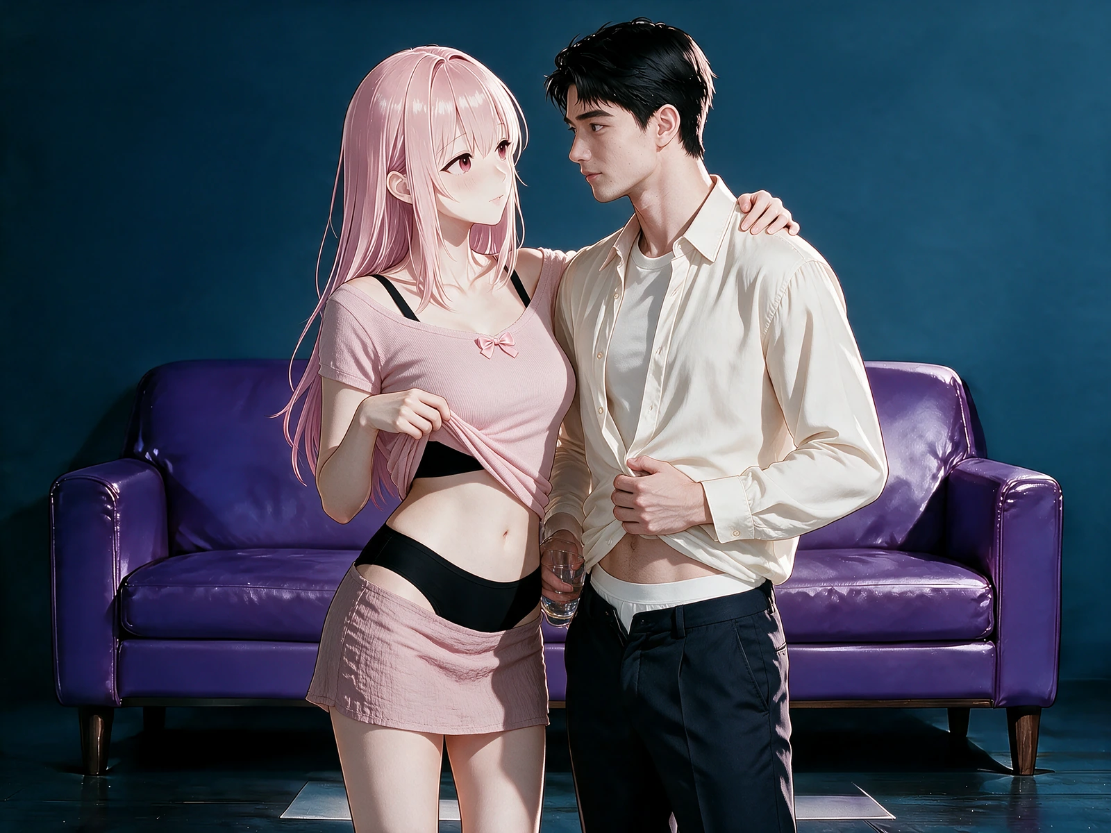 Adult anime intimate scene with full composition