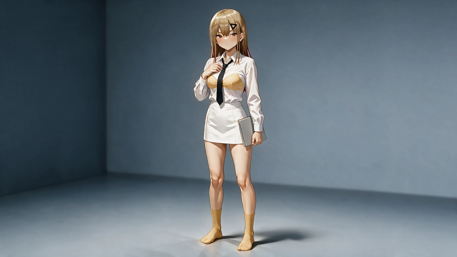 AI face swap comparison with a clothed standing look and walking motion. Character image.